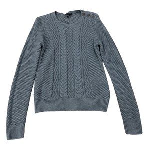 "346"‎ BROOKS BROTHER KNIT CROCHET BLUE SWEATER WOMAN'S LARGE | E2